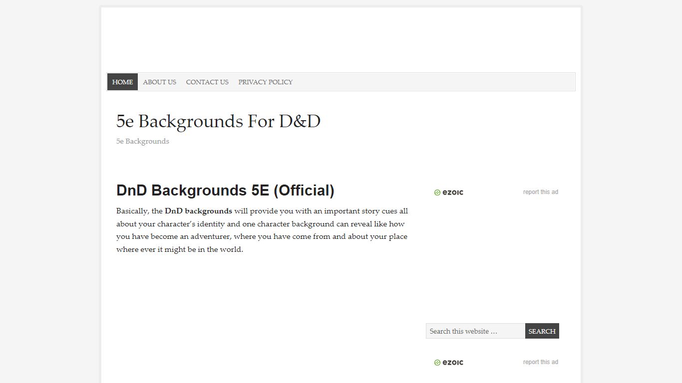 DnD Backgrounds 5E (Official) - 5e Backgrounds For D&D